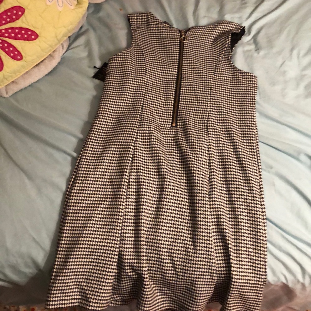 Girls Dogtooth Print Nice Dress